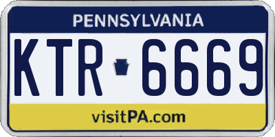 PA license plate KTR6669