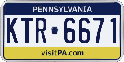 PA license plate KTR6671