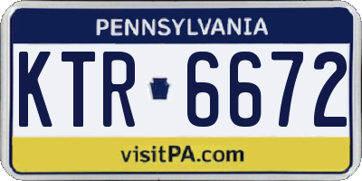 PA license plate KTR6672
