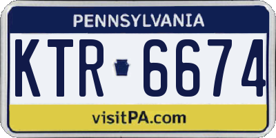 PA license plate KTR6674