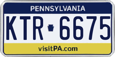 PA license plate KTR6675