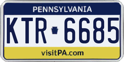 PA license plate KTR6685