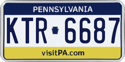 PA license plate KTR6687