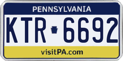 PA license plate KTR6692