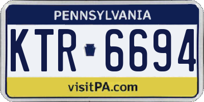 PA license plate KTR6694