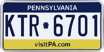 PA license plate KTR6701