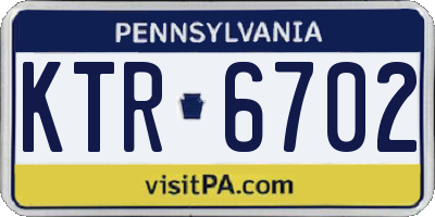 PA license plate KTR6702