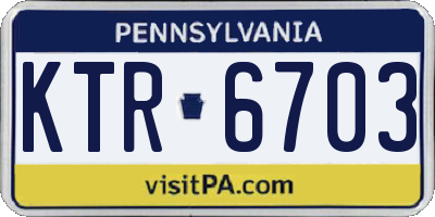 PA license plate KTR6703