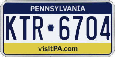 PA license plate KTR6704