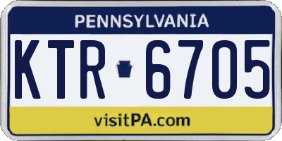 PA license plate KTR6705