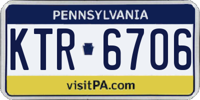 PA license plate KTR6706