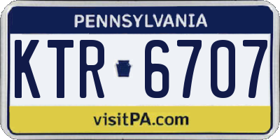 PA license plate KTR6707