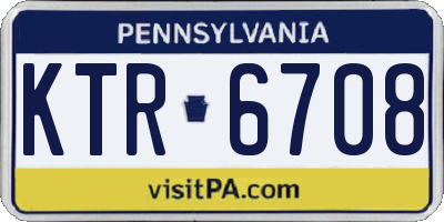 PA license plate KTR6708