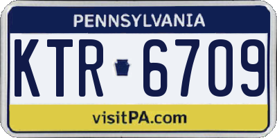 PA license plate KTR6709