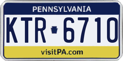 PA license plate KTR6710