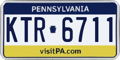 PA license plate KTR6711