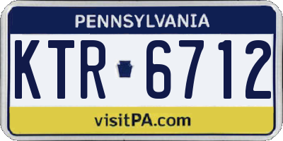 PA license plate KTR6712