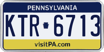 PA license plate KTR6713