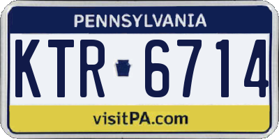 PA license plate KTR6714