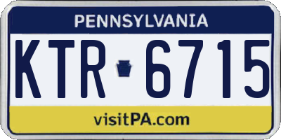 PA license plate KTR6715