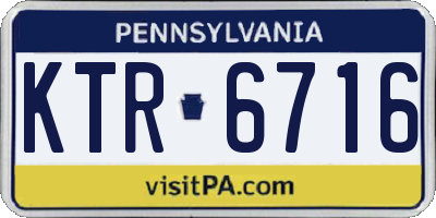 PA license plate KTR6716