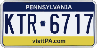 PA license plate KTR6717