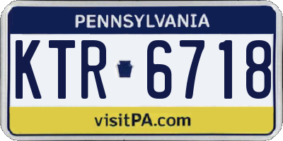 PA license plate KTR6718