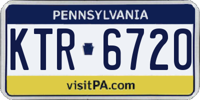 PA license plate KTR6720