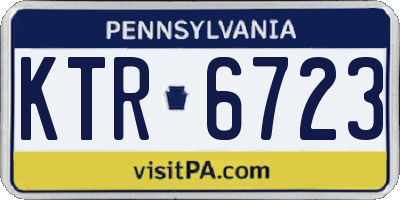PA license plate KTR6723