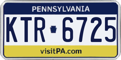 PA license plate KTR6725