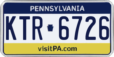 PA license plate KTR6726