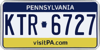 PA license plate KTR6727