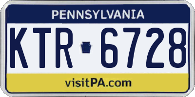 PA license plate KTR6728