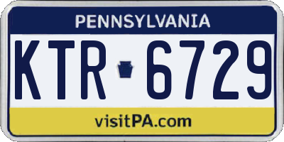 PA license plate KTR6729