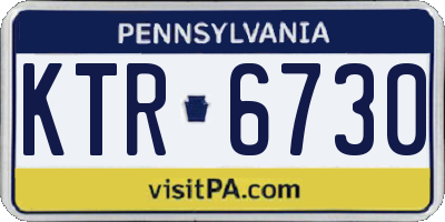 PA license plate KTR6730