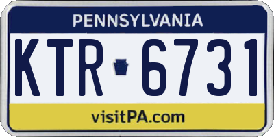 PA license plate KTR6731