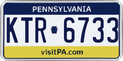PA license plate KTR6733
