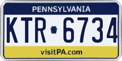 PA license plate KTR6734