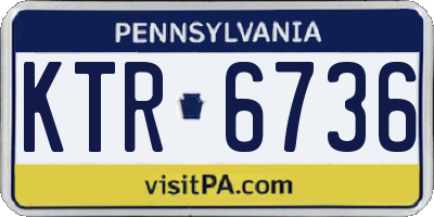 PA license plate KTR6736