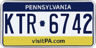 PA license plate KTR6742