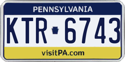 PA license plate KTR6743