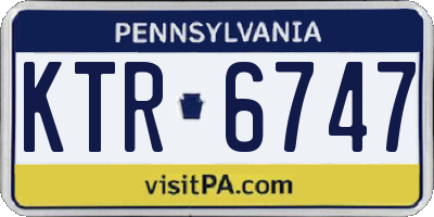 PA license plate KTR6747