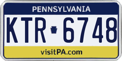 PA license plate KTR6748