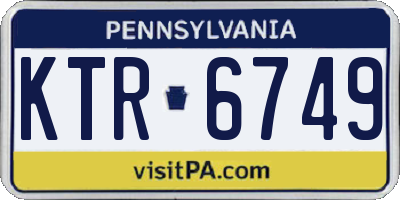 PA license plate KTR6749