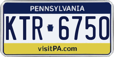PA license plate KTR6750