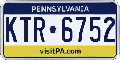 PA license plate KTR6752