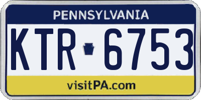 PA license plate KTR6753