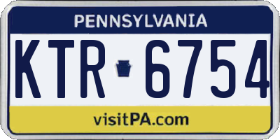 PA license plate KTR6754