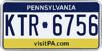 PA license plate KTR6756