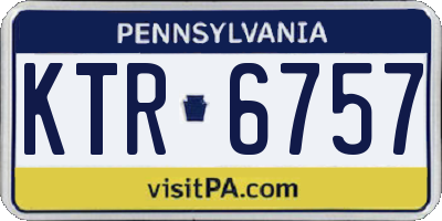 PA license plate KTR6757